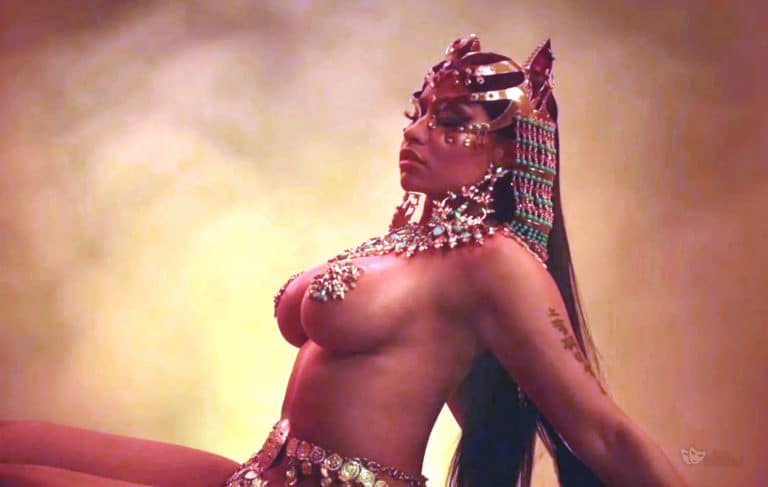 Nicki Minaj fake breasts exposed