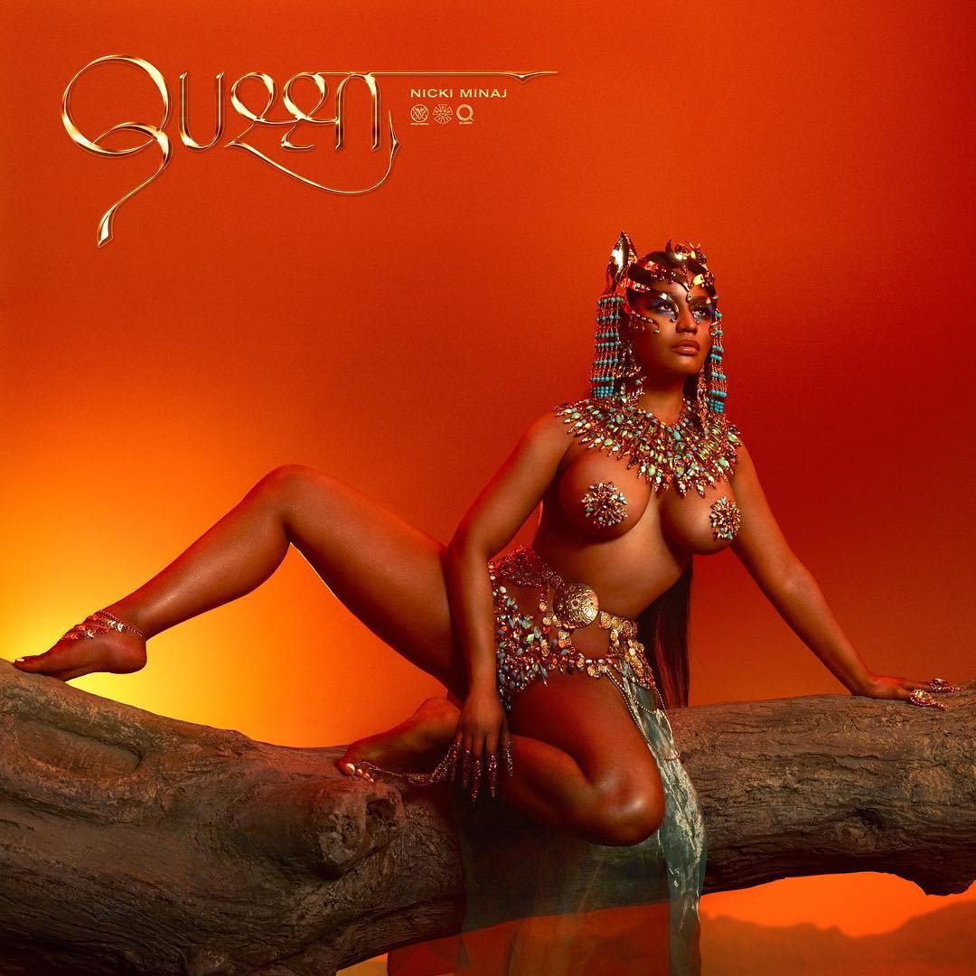 Nicki Minaj topless Queen cover