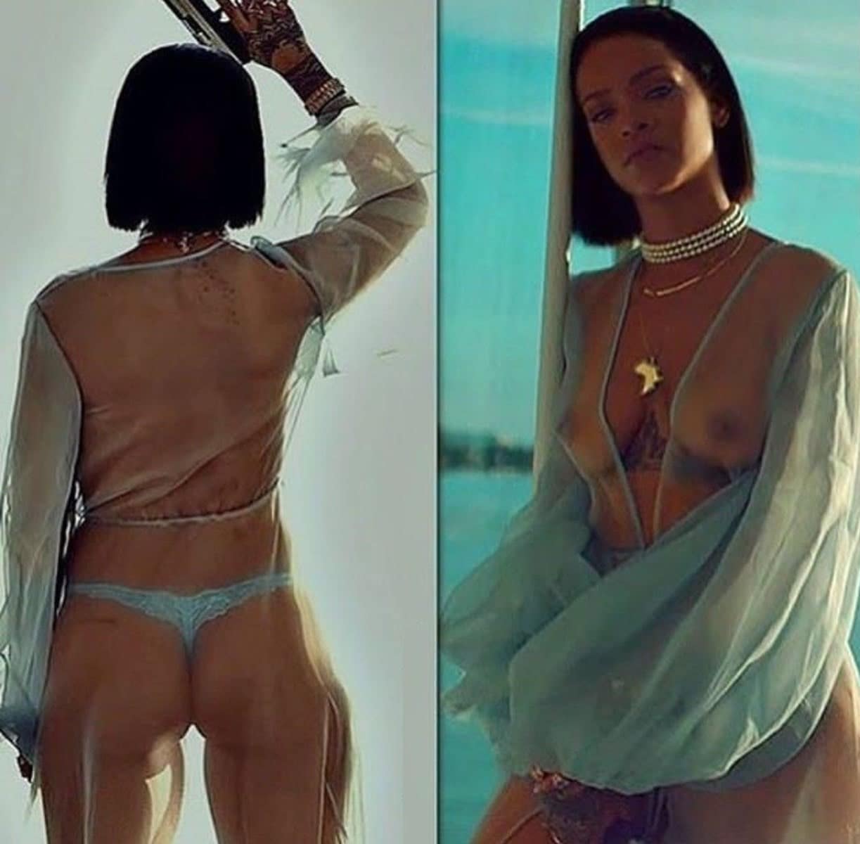Rihanna bubble butt thong